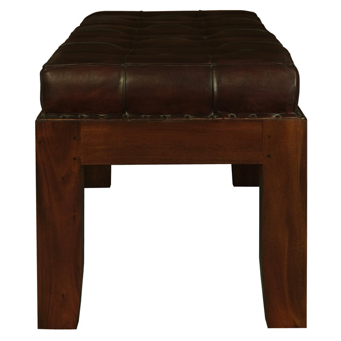 Heritage Large Studded Leather Bench