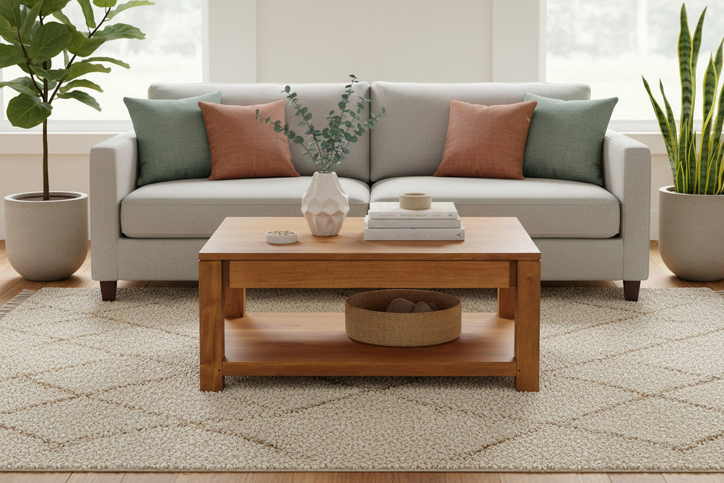 Holland 2 Drawer Coffee Table - Light Pecan