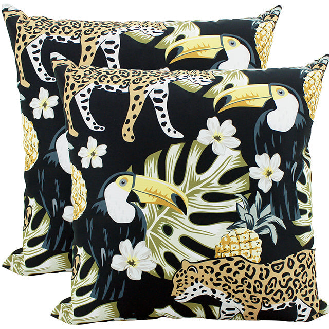 Leopard Black Outdoor Cushion