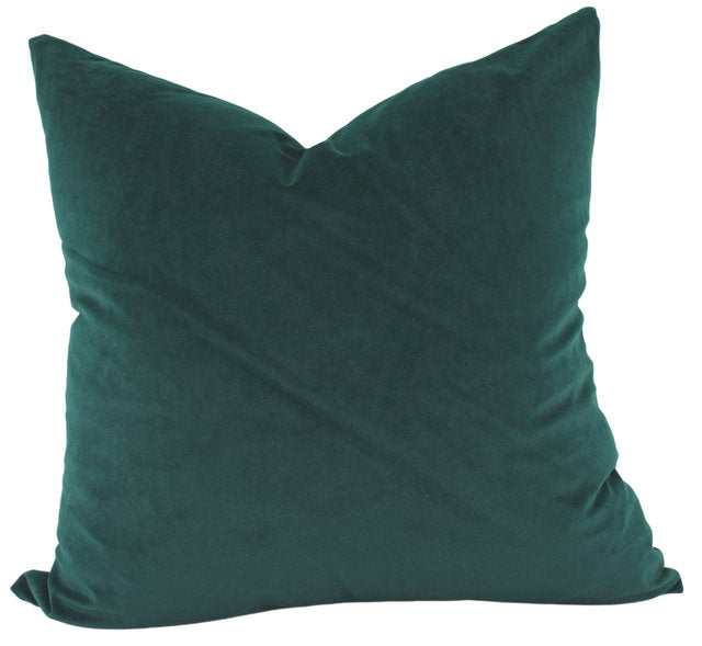 Emerald Feather Filled Velvet Cushion