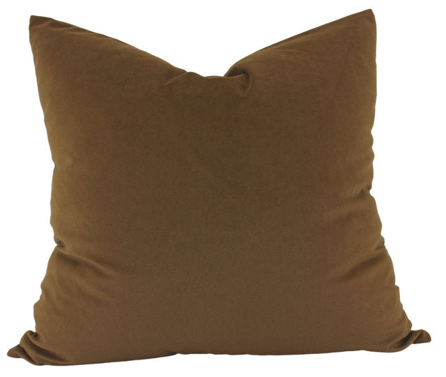 Caramel Feather Filled Velvet Cushion