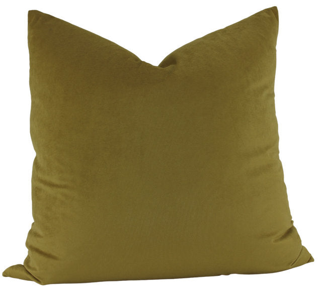 Gold Feather Filled Velvet Cushion