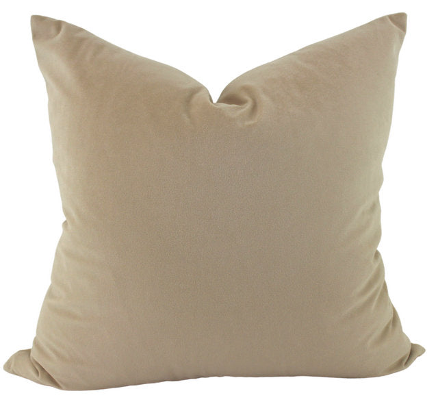 Ivory Feather Filled Velvet Cushion