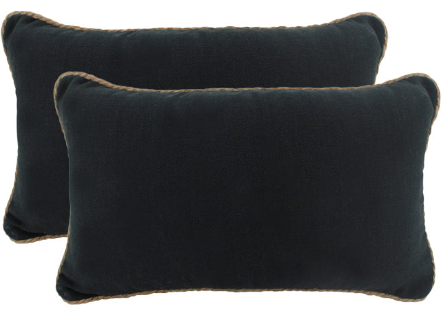 Black Rope Trimed Linen Cushion