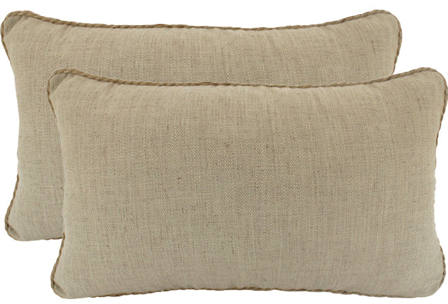 Latte Rope Trimed Linen Cushion