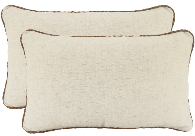 Beige Rope Trimed Linen Cushion