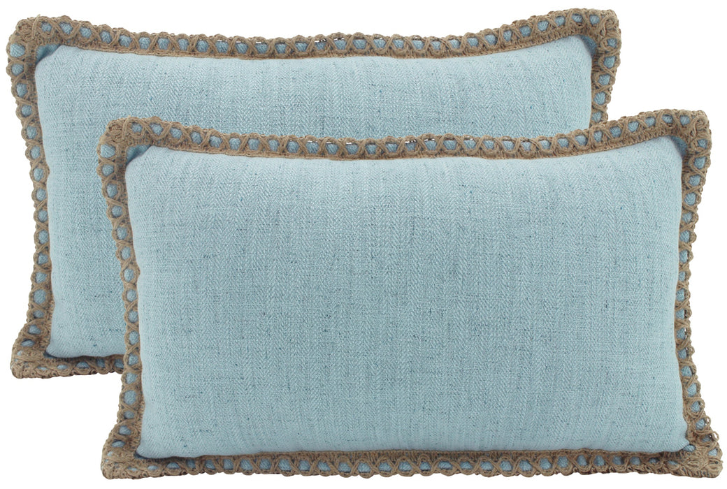 Sky Jute Border Linen Cushion