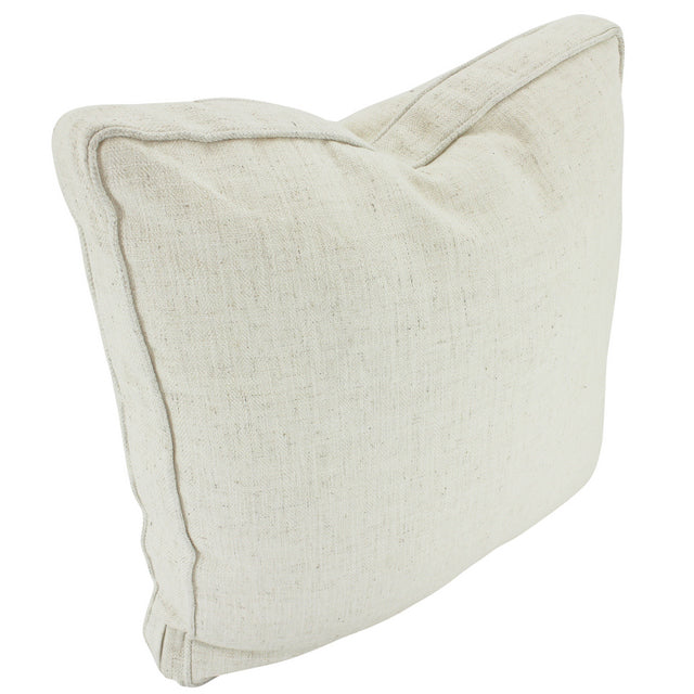 Solid Beige Walled Linen Cushion