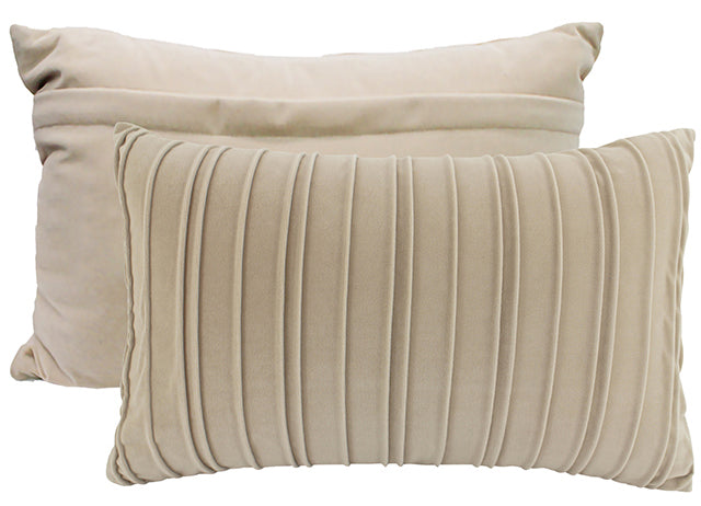 Pleated Fawn Velvet Cushion