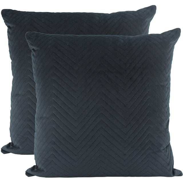 Quilted Black Velvet Cushion