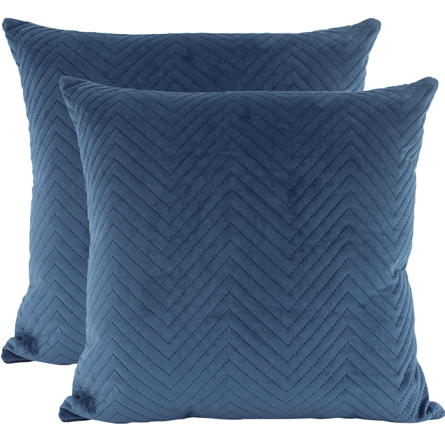 Quilted Ocean Velvet Cushion