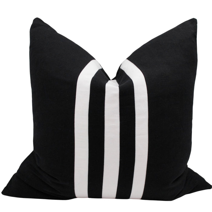 Quill Cotton/Linen Cushion Feather Filled Black