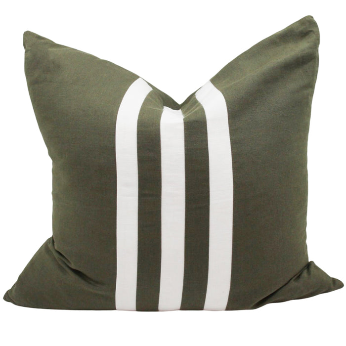 Quill Cotton/Linen Cushion Feather Filled Olive