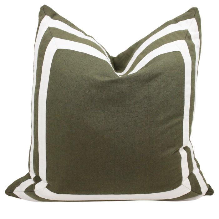 Omen Cotton/Linen Cushion Feather Filled Olive
