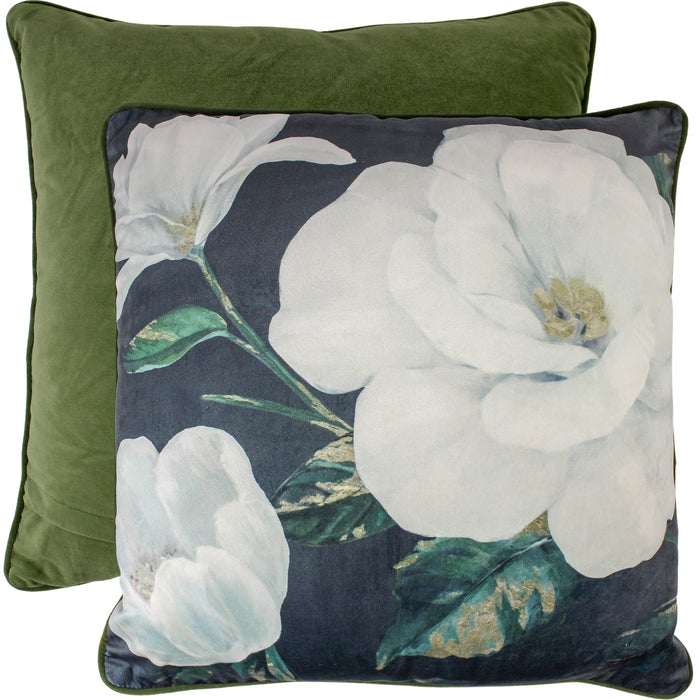 In A Dark Bloom Velvet Cushion