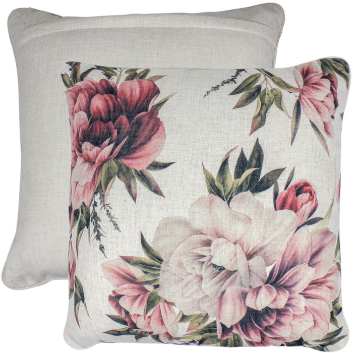 Bud Of Roses Linen Cushion