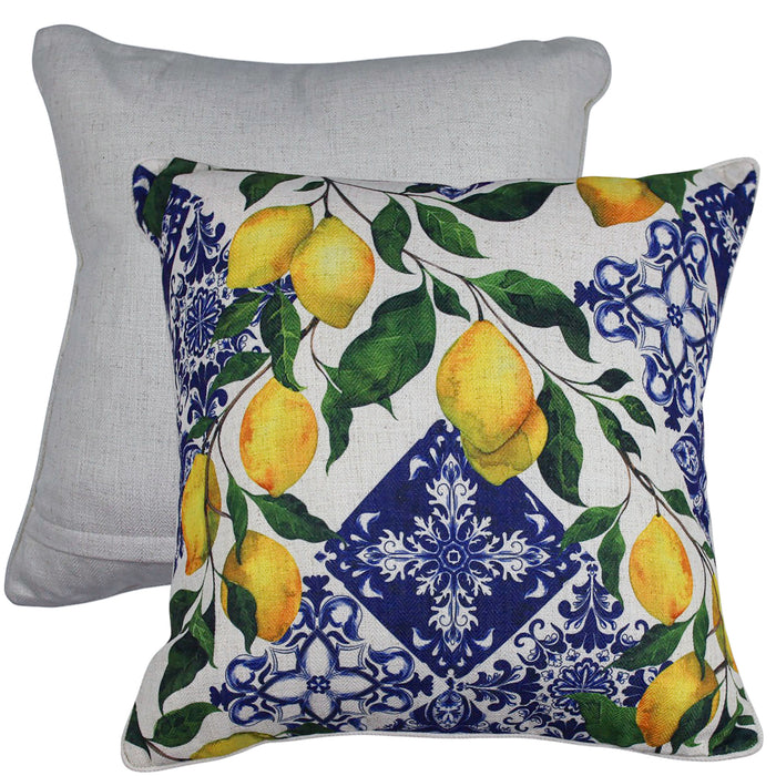 Citrus Chic Linen Cushion