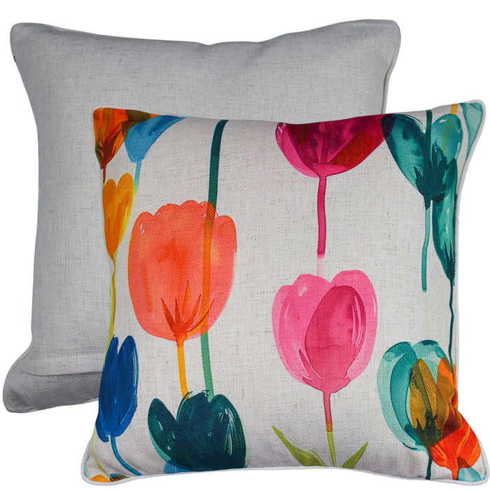 Tulip Tango Linen Cushion