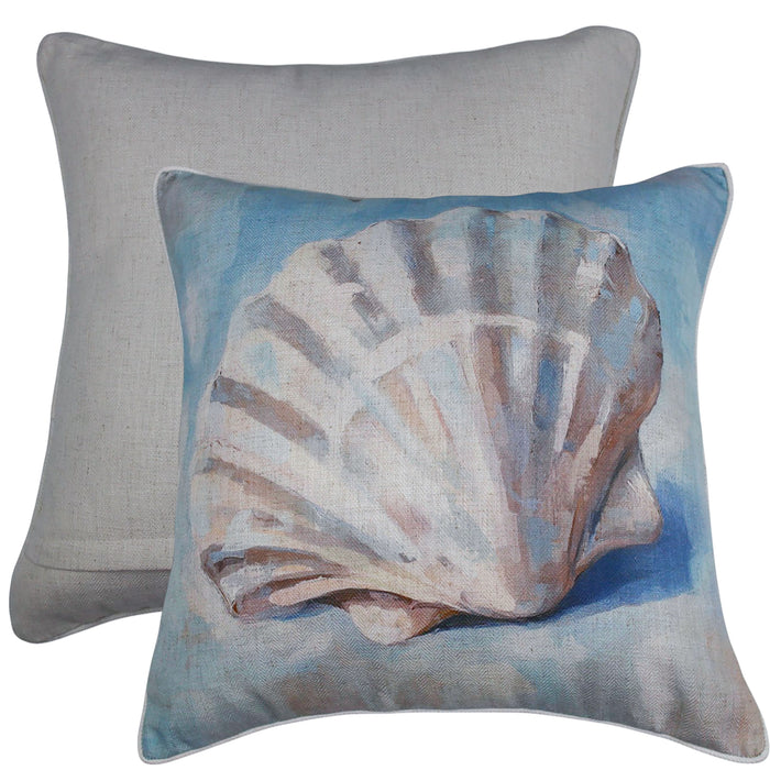 Scalloped Shores Linen Cushion