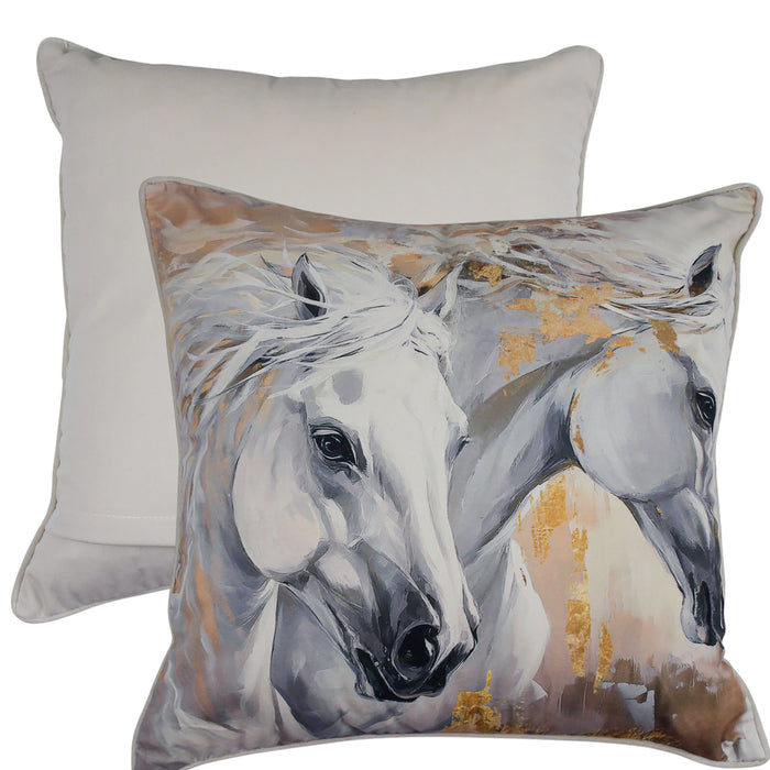 Hold Your Horses Velvet Cushion