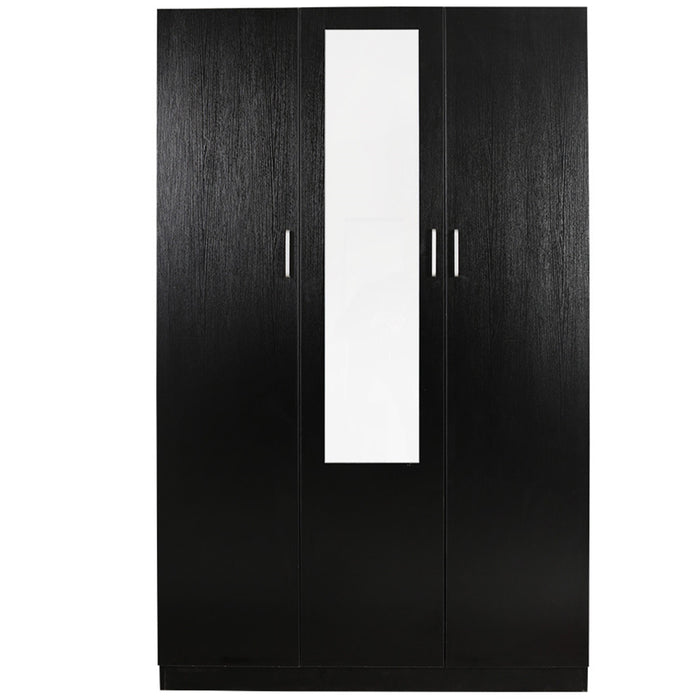 Campus 3 Door Mirrored Wardrobe - Black