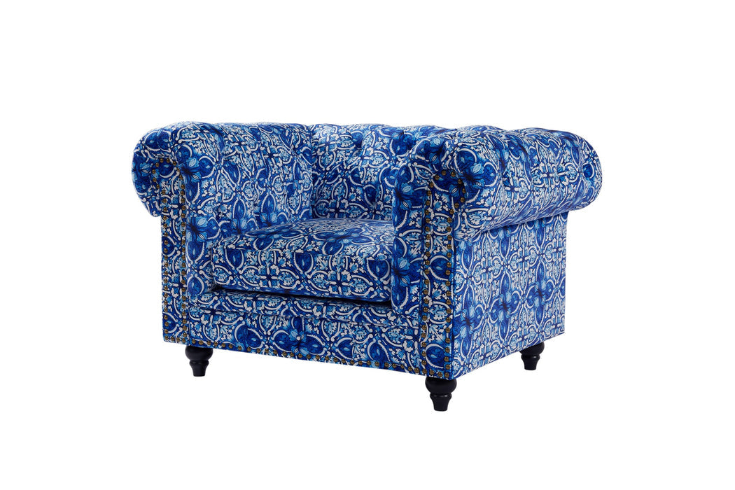 Lovana Chesterfield Velvet Armchair