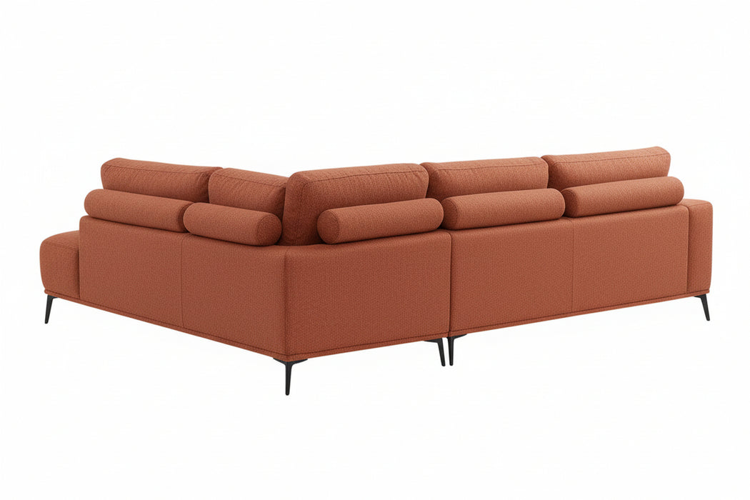 Opra Corner Lounge in Fabric, Terracotta