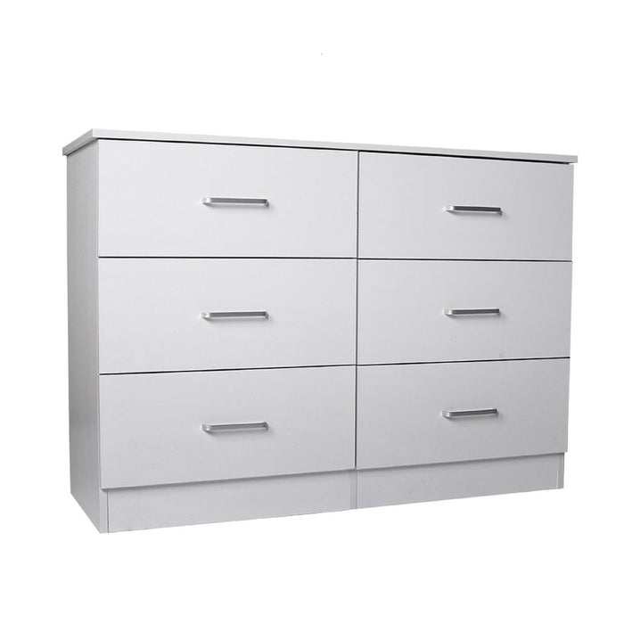 White 6 Drawer Tallboy