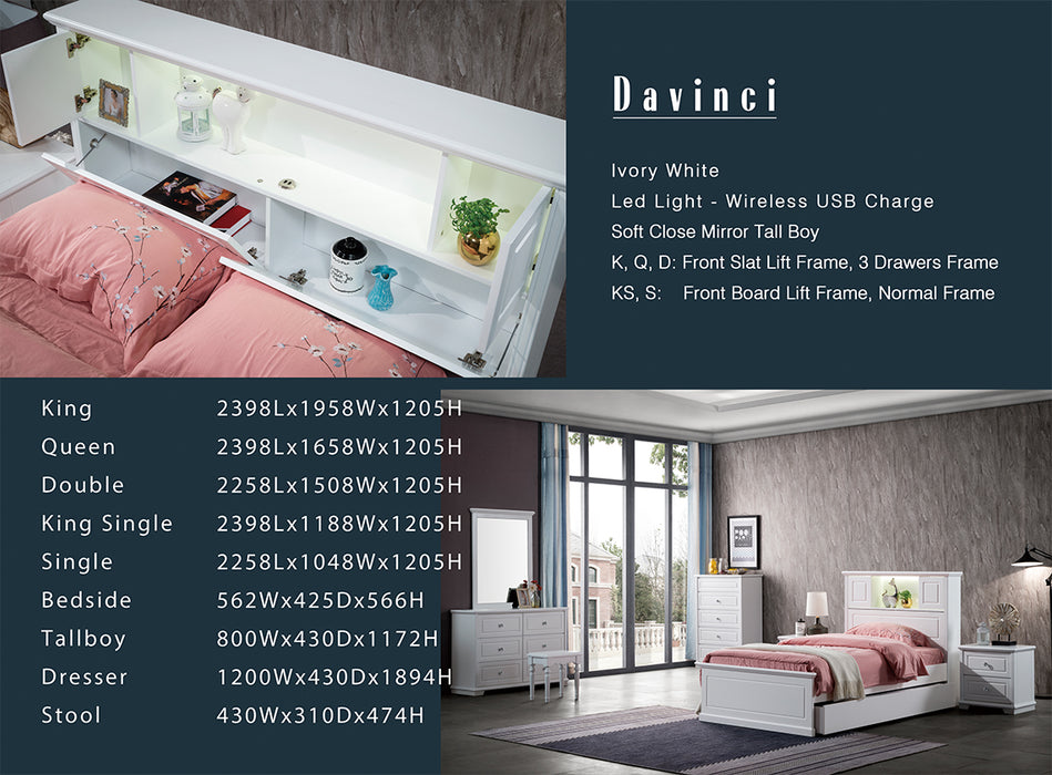 New Davinci Bed Frame with Trundle - White