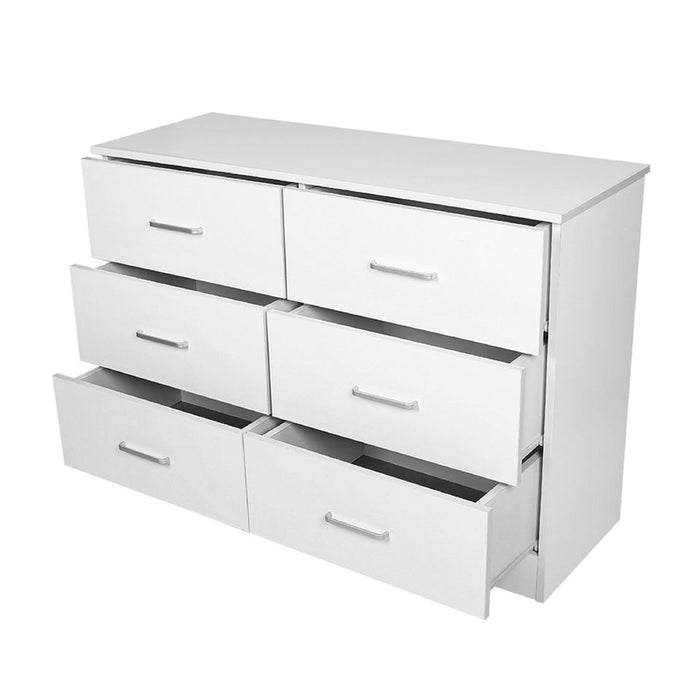 White 6 Drawer Tallboy