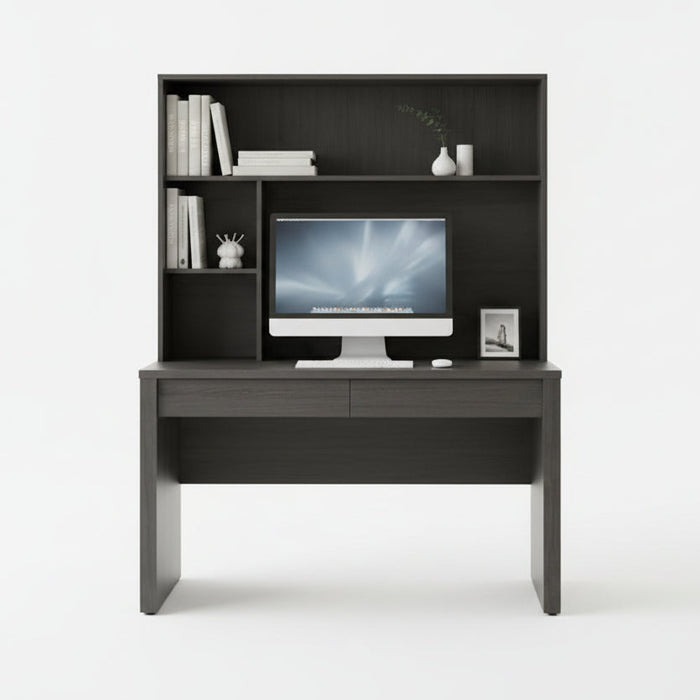 Ibazi Study Desk and Hutch, Charcoal - 120cm