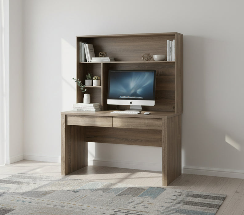 Ibazi Study Desk and Hutch Oak