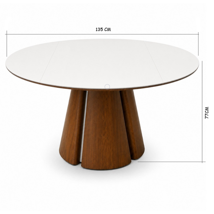 Auslar Modern Extendable Oval Dining Table | Stone Top