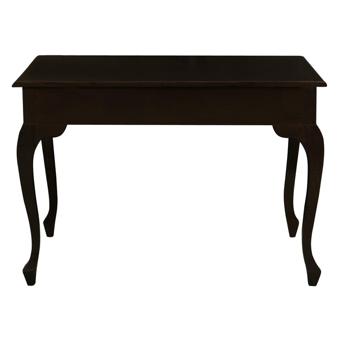 Queen Anne 2 Drawer Timber Desk Chocolate