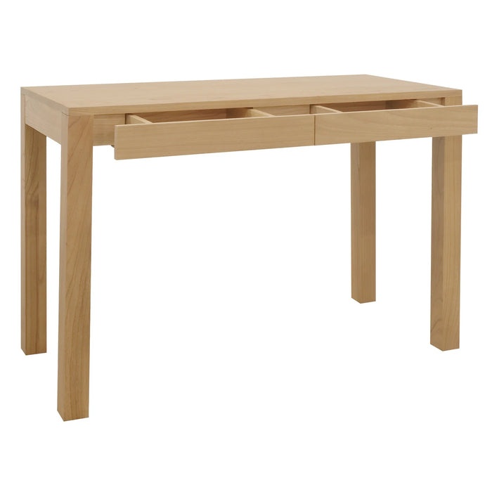 Amsterdam 2 Drawer Solid Mindi Timber Desk Natural