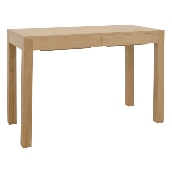 Amsterdam 2 Drawer Solid Mindi Timber Desk Natural