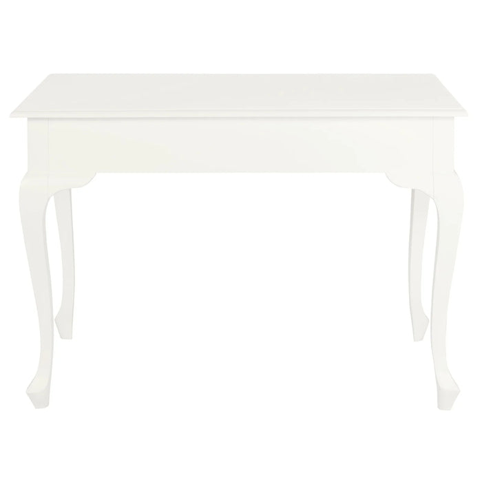 Queen Anne 2 Drawer Timber Desk White