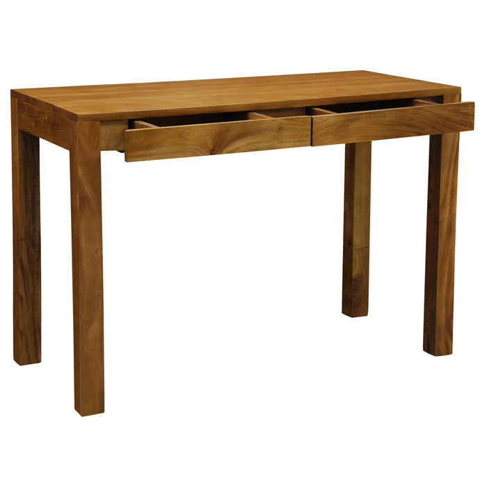 Amsterdam 2 Drawer Desk Light Pecan 110cm