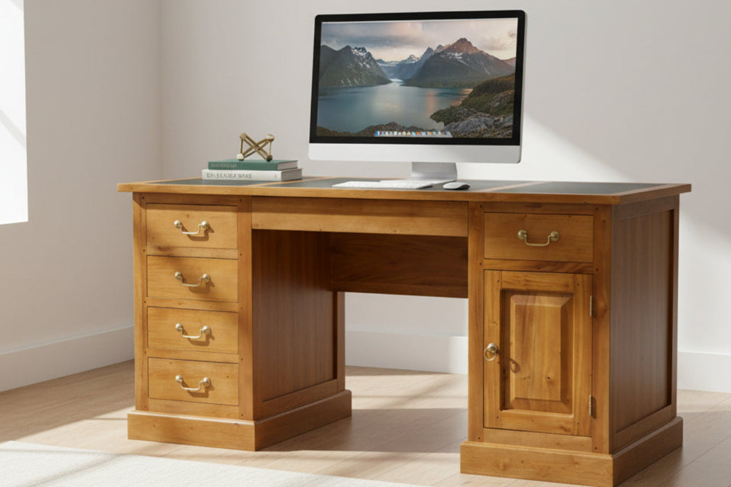 Tasmania Office Desk Light Pecan 160cm