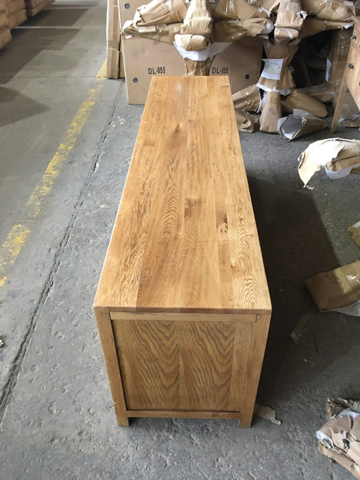 Rutheford Oak Wood 3 Drawer TV Unit, 220cm