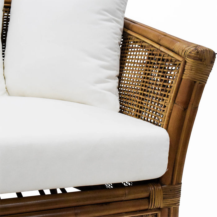 Cayman 2 Seater Rattan Sofa with Cream Cushions