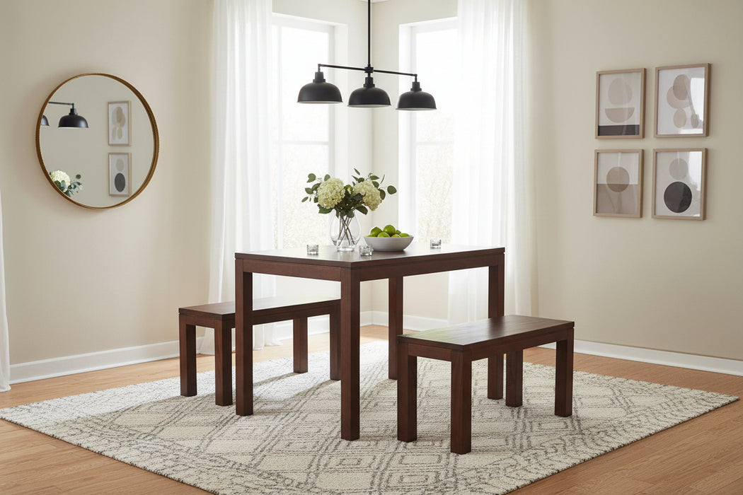 Amsterdam 3 Piece Solid mahogany Wood Dining Set 150cm