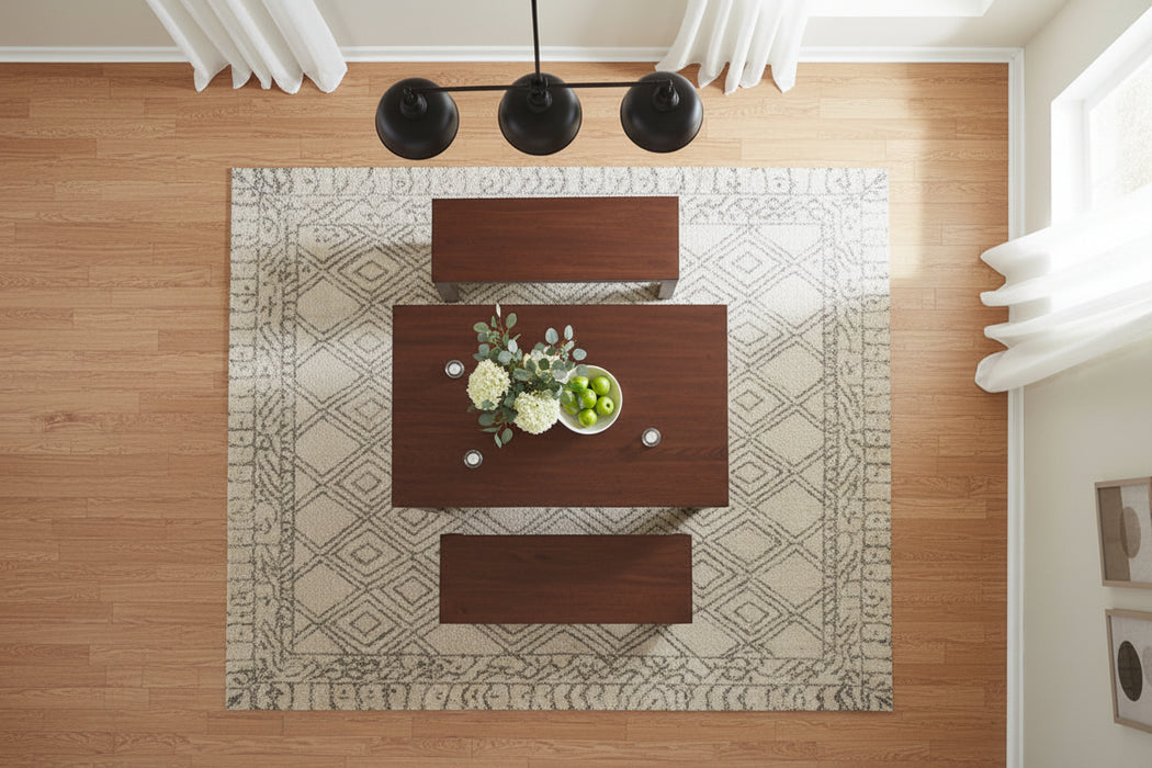 Amsterdam 3 Piece Solid mahogany Wood Dining Set 150cm