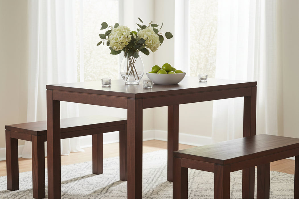 Amsterdam 3 Piece Solid mahogany Wood Dining Set 150cm