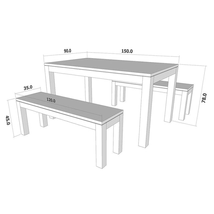 Amsterdam 3 Piece Dining Set