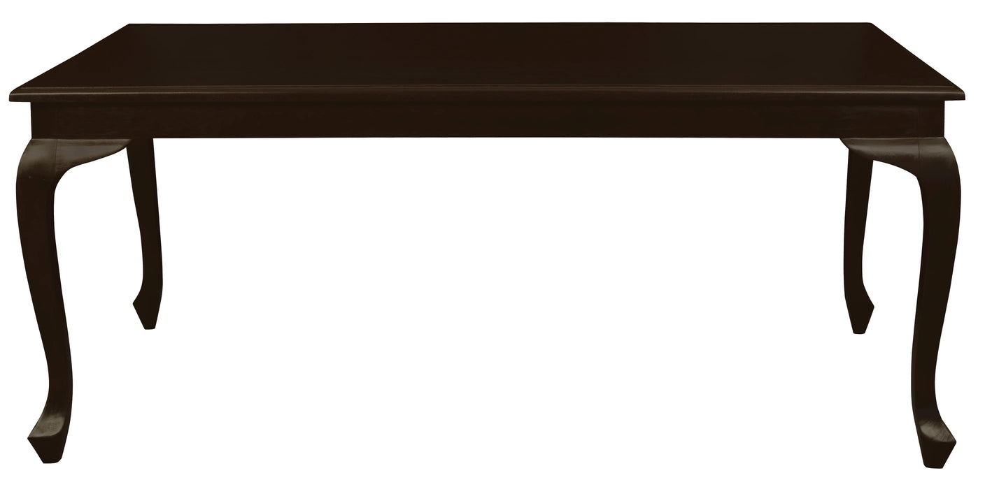 Queen Ann 1.8m Solid Mahogany Wood Dining Table Chocolate