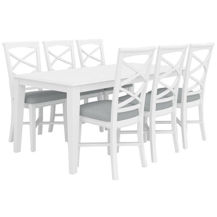 6 Seater Hampton Dining Table & Chair Set 150cm