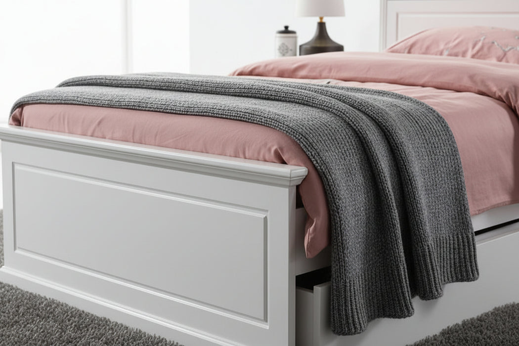 Davince King Single Bed White