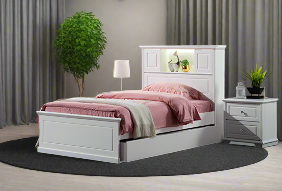 White Orland Bed with Trundle