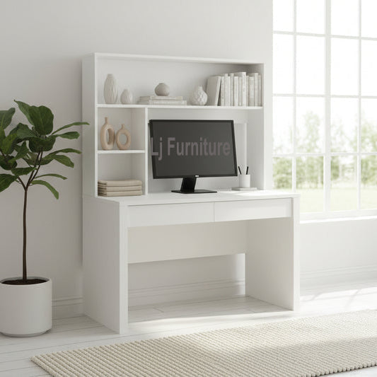 Delta White Desk & Hutch – Home Office Australia